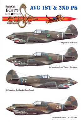 EagleCals EC#48-176 - P-40s of the AVG 1st & 2nd Pursuit Squadron
