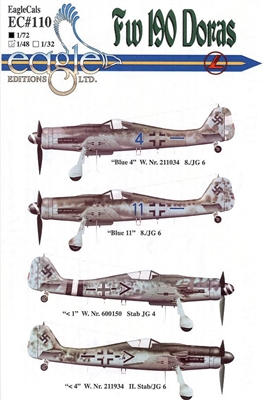 EagleCals EC#72-110 - Fw 190 Doras (Blue 4...)