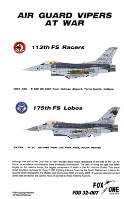 Fox One Decals 32-007 - Air Guard Vipers at War