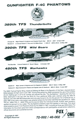 Fox One Decals 48-002 - Gunfighter F-4C Phantoms