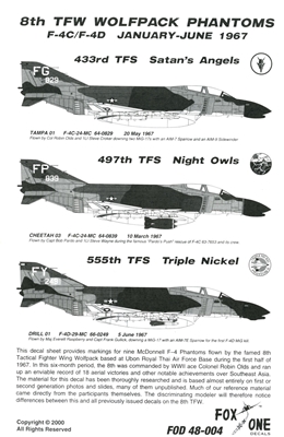 Fox One Decals 48-004 - 8th TFW Wolfpack Phantoms