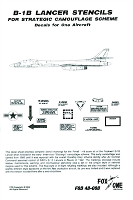 Fox One Decals 48-008 - B-1B Lancer Stencils