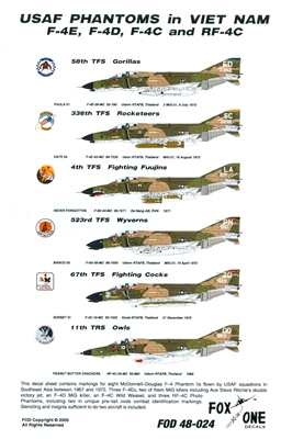 Fox One Decals 48-024 - USAF Phantoms in Vietnam