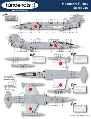 Fundekals 32-010 - Mitsubishi F-104J Eiko Stencil Data