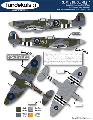 Fundekals 32-A07 - Spitfire Mk IXc (Squadron Leader Johnny Plagis)