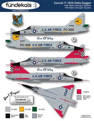 Fundekals 48-006 - Convair F-102A Delta Dagger, Part 2