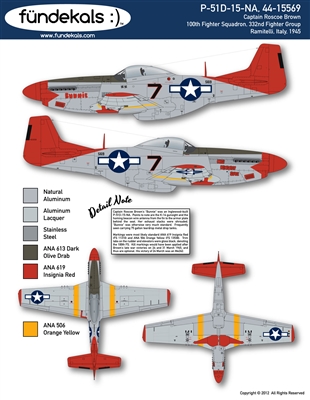 Fundekals 48-A10 - P-51D-15-NA, 44-15569 "Bunnie" (Captain Roscoe Brown)