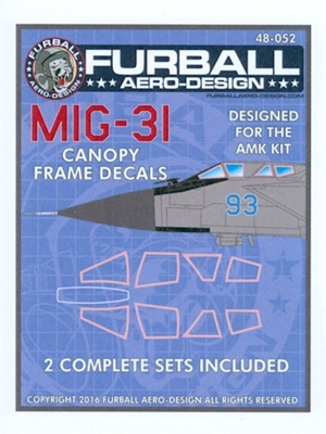 Furball 48052 - MiG-31 Canopy Frame Decals