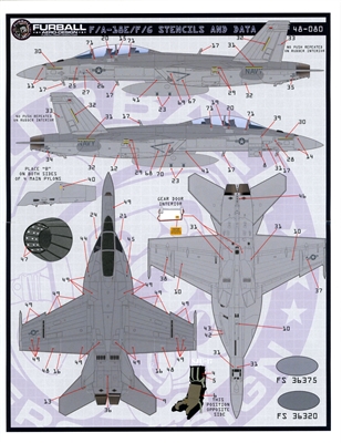 Furball 48-080 - F/A-18E/F/G Super Hornet Stencils and Data