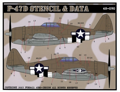 Furball 48090 - P-47D Stencil & Data