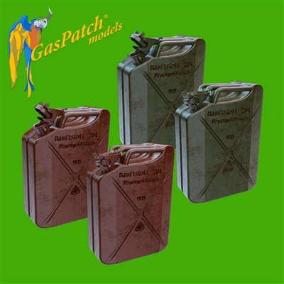 GasPatch 35286 - German Fuel Jerry Cans 1939 ABP & SCHWELM (12 items), 1/35 scale