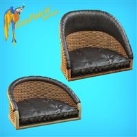 GasPatch 22-48253 - British Wicker Seat Full Back - Short With Small Leather Pad and Tall With Big Leather Pad