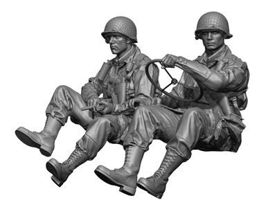 H3 Models 16025 - WW2 U.S. Paratrooper Willys Jeep Driver & Crew