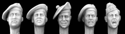 Hornet Heads HBH02 - British Heads (2 x General Service Cap, 2 x Tam-o-shanter, 1 shouting with Sidecap)