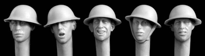 Hornet Heads HBH06 - Heads Wearing British WWI Steel Helmet (also used by USA)