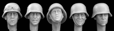 Hornet Heads HGH04 - Heads Wearing Plain German Helmets WW2