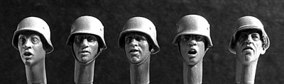 Hornet Heads HGH22 - Heads in German WW2 Steel Helmets