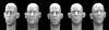 Hornet Heads HH12 - Bare Heads with Neutral Expressions