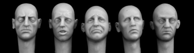 Hornet Heads HH26 - Bare Heads with Defeated Faces