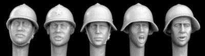 Hornet Heads HRH03 - Heads Wearing Early WW2 Soviet M36 and Adrian Helmets