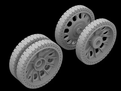 Hussar HSR-35028 - T-34/76 Half Spider Early Wheels