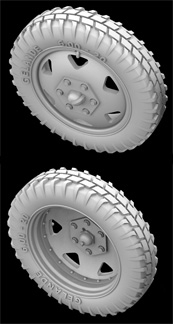 Hussar HSR-35040 - Sd.Kfz. 232 (6 RAD) Type 1 Wheels with Spare