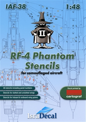 IsraDecal IAF-38 - RF-4 Phantom Stencils for Camouflaged Aircraft