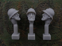 Jon Smith SH04 - 1/32 French Head - Adrian Helmet M1915 with Beard