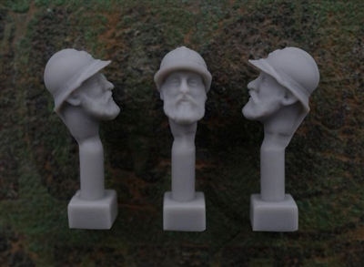 Jon Smith SH04 - 1/32 French Head - Adrian Helmet M1915 with Beard