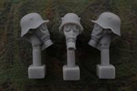 Jon Smith SH15 - 1/32 German Head - M1918 Steel Helmet with  Ear Cut-Outs and Gas Mask M1917