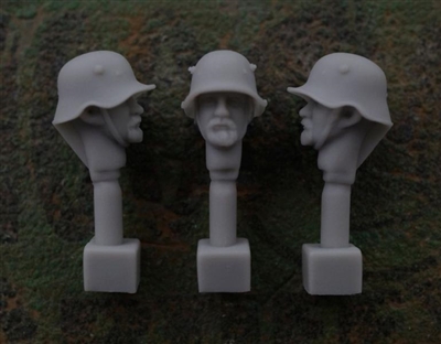 Jon Smith SH21 - 1/32 German Head - M1918 Steel Helmet with  Ear Cut-Outs and Beard