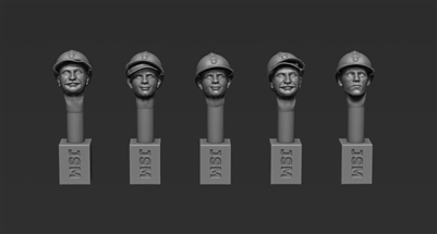 Jon Smith GSSH01 - 1/35 French Head Set with Adrian Helmet M15