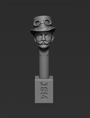 Jon Smith SSH60 - 1/35 German Head - Prussian Driver with Top Hat and Goggles