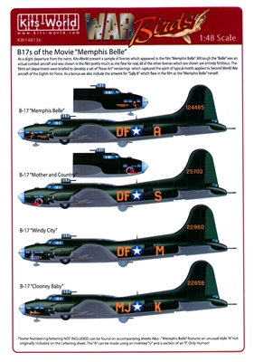 Kits-World KW148136 - B17s of the Movie "Memphis Belle"