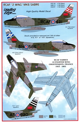 Leading Edge 48.13 - RCAF "2 Wing" MK6 Sabre