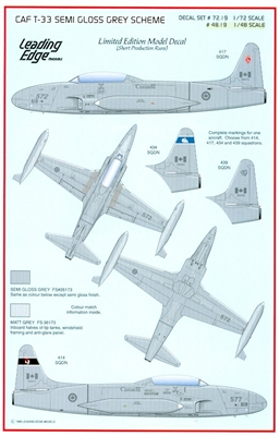 Leading Edge 48.19 - CAF T-33 Semi Gloss Grey Scheme