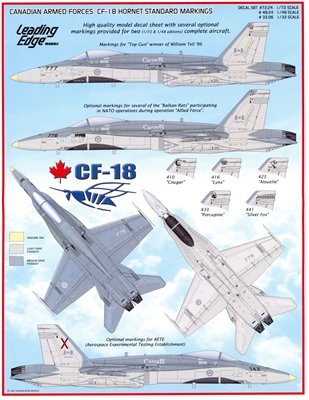 Leading Edge 48.24 - Canadian Armed Forces CF-18 Hornet Standard Markings