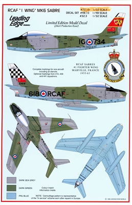 Leading Edge 72.10 - RCAF "I Wing Mk6 Sabre"