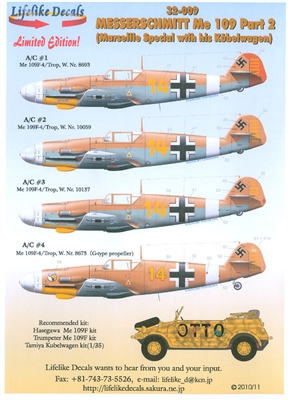Lifelike Decals 32-009 - Messerschmitt Me 109, Part 2