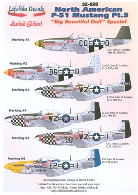 Lifelike Decals 32-020 - North American P-51 Mustang, Part 3