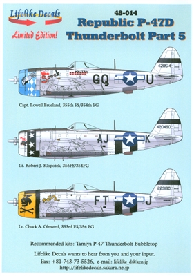 Lifelike Decals 48-014 - Republic P-47D Thunderbolt, Part 5