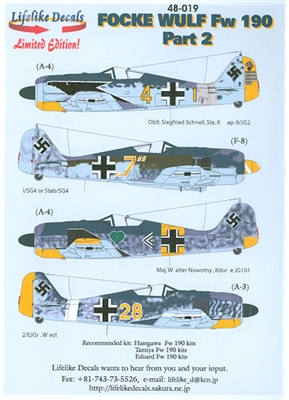 Lifelike Decals 48-019 - Focke Wulf Fw 190, Part 2