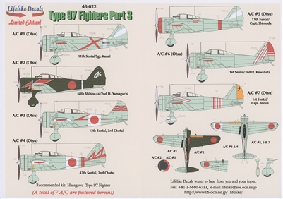 Lifelike Decals 48-022 - Type 97 Fighters, Part 3