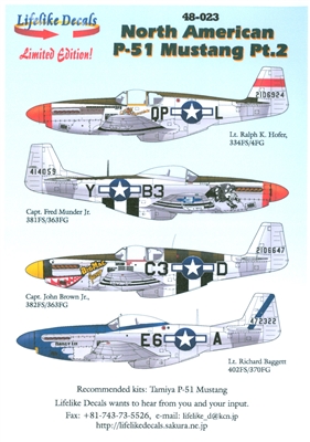 Lifelike Decals 48-023 - North American P-51 Mustang, Part 2