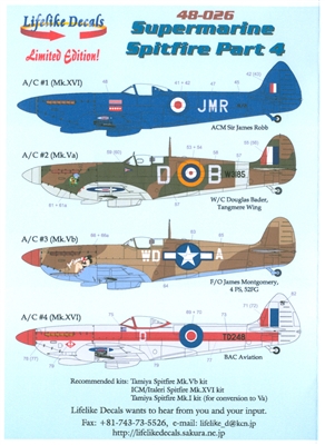 Lifelike Decals 48-026 - Supermarine Spitfire, Part 4