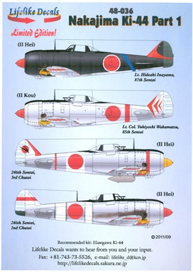 Lifelike Decals 48-036 - Nakajima Ki-44, Part 1