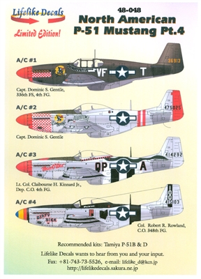 Lifelike Decals 48-048 - North American P-51 Mustang, Part 4