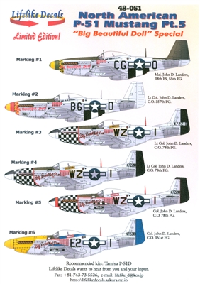 Lifelike Decals 48-051 - North American P-51 Mustang, Part 5