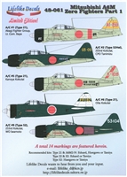 Lifelike Decals 48-061 - Mitsubishi A6M Zero Fighters, Part 1