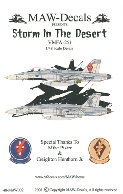 MAW-Decals 48-MAW002 - Storm in the Desert, VMFA-251